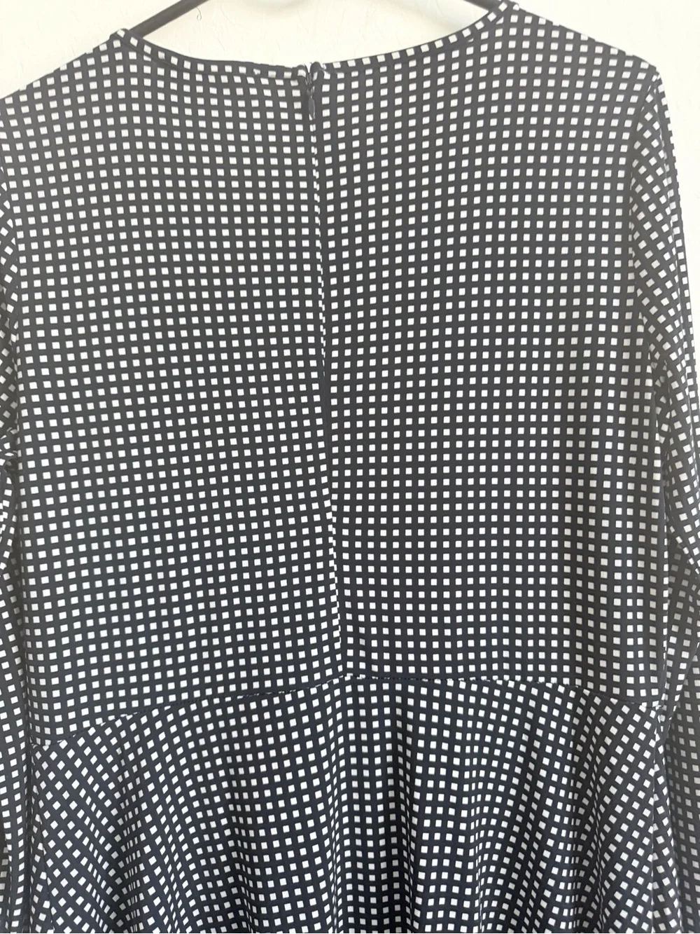 Michael Kors Black and White Polka Dot Long-Sleeve Fit & Flare Dress